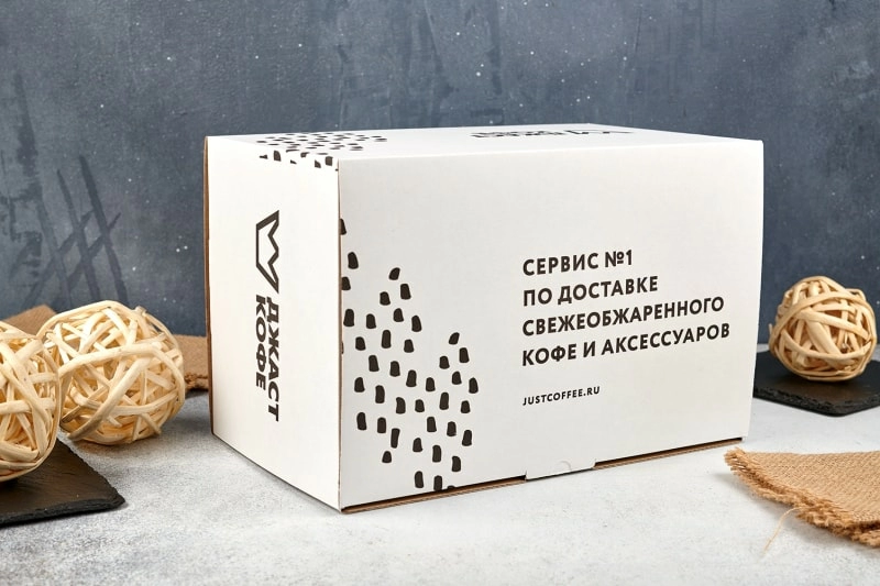 Картонная коробка под кофе с логотипом