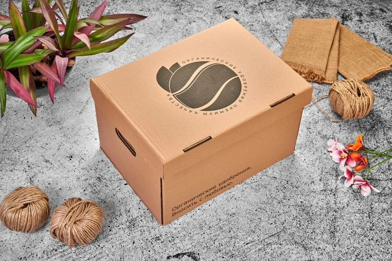 Картонная коробка под органические удобрения