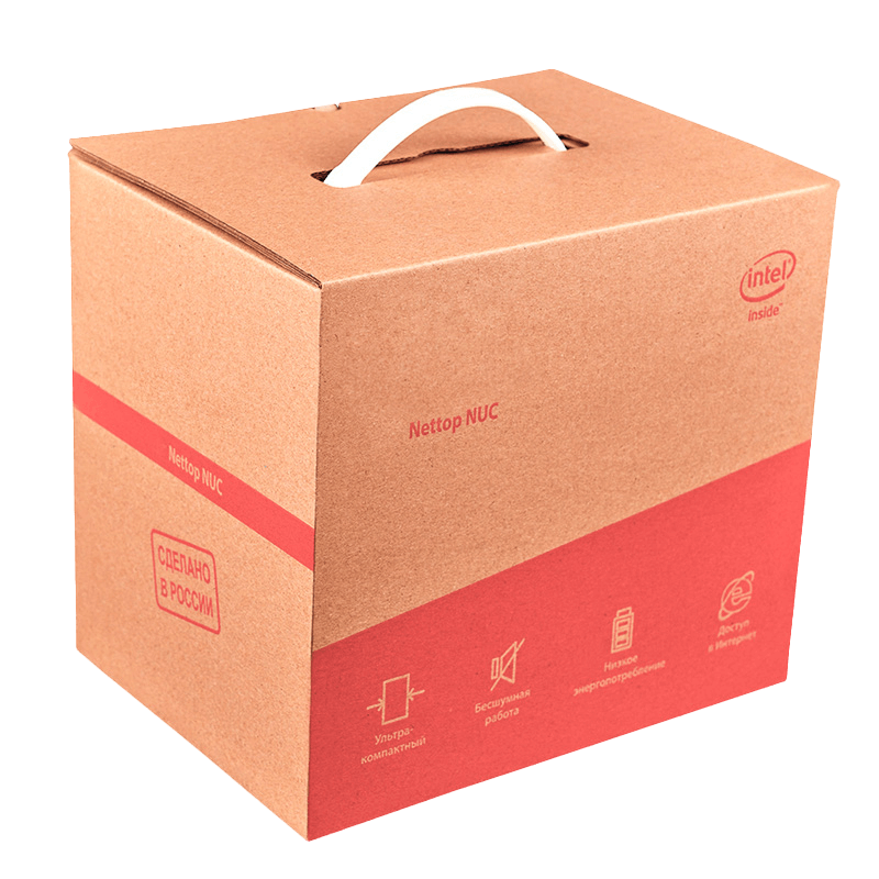 Коробка из картона с ручкой для неттопа