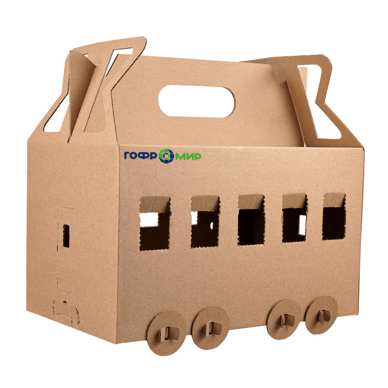 Картонная коробка с ручкой для игрушек