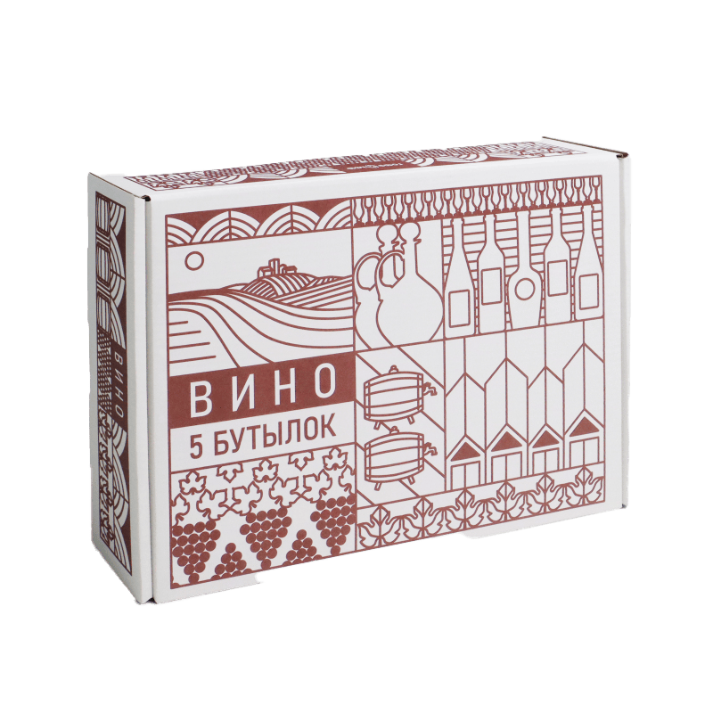 Упаковка для 5 бутылок с вином