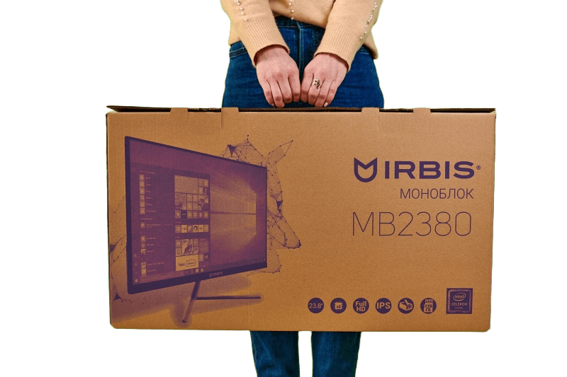 Картонная коробка с ручкой под монитор