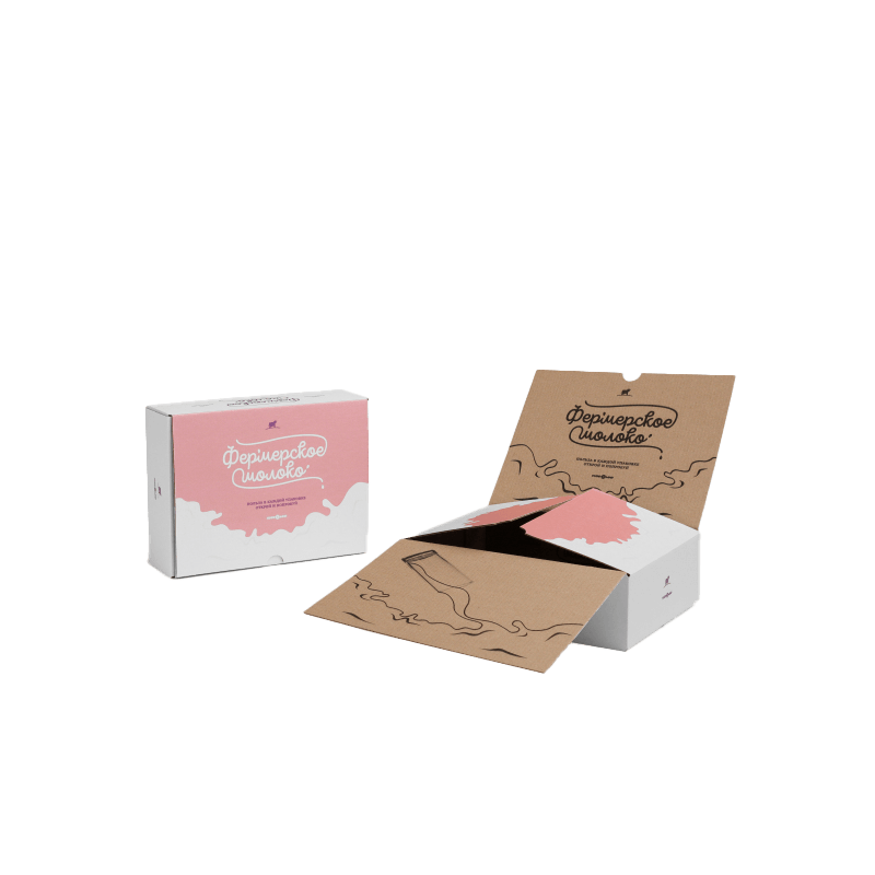 Коробка для молока с двухсторонней печатью