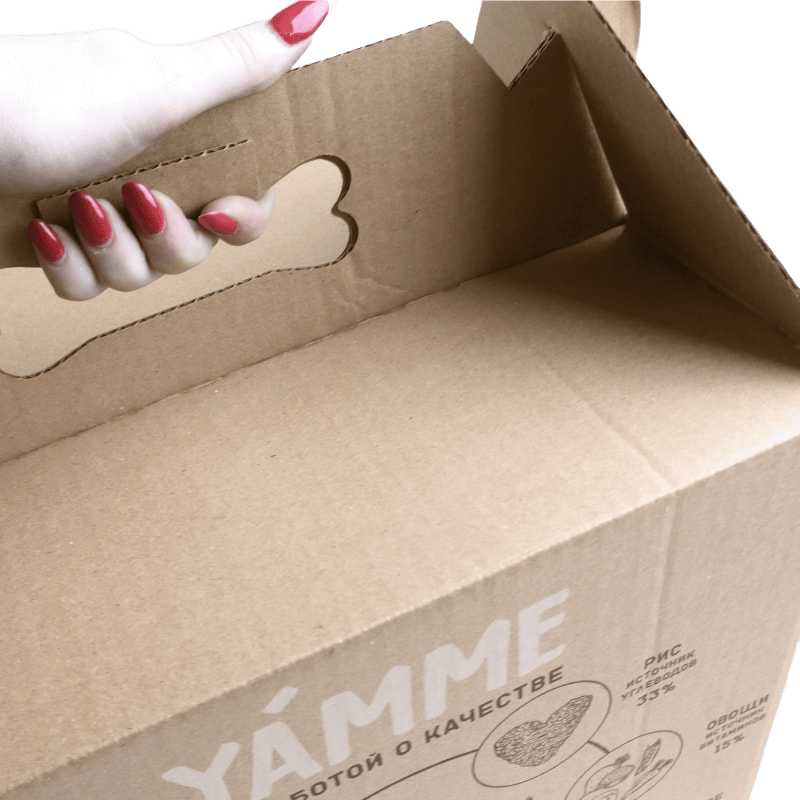 Коробка с ручкой для упаковки корма