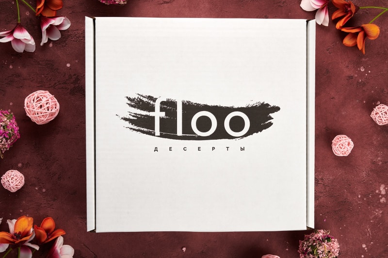 Картонная коробка с ложементом для десертов