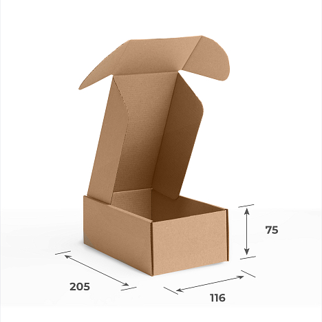 Картонная коробка 116х205х75 Т11 Е Бурый 0427