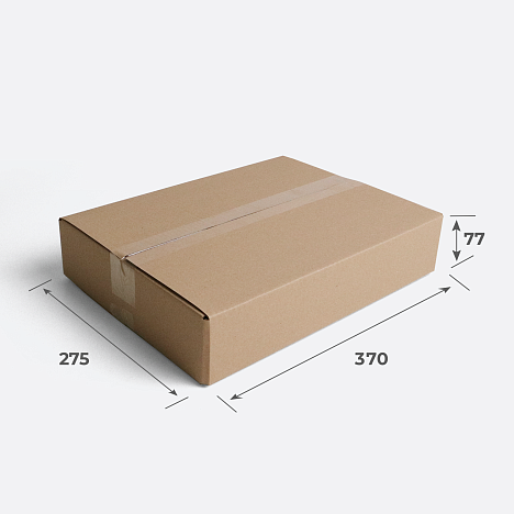 Картонная коробка 370х275х77 Т22 B Бурый 0201