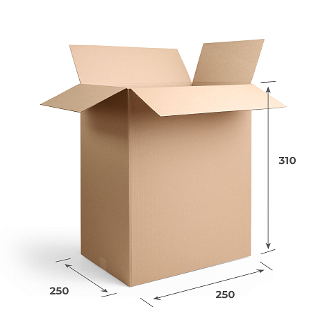 Картонная коробка 250х250х310 Т23 B Бурый 0201