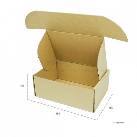 Картонная коробка 380х260х150 Т23 B Бурый 0427