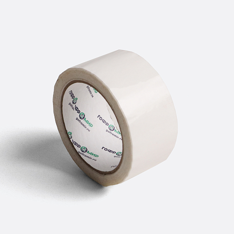 Клейкая лента скотч белая 66 м, ширина 48 мм