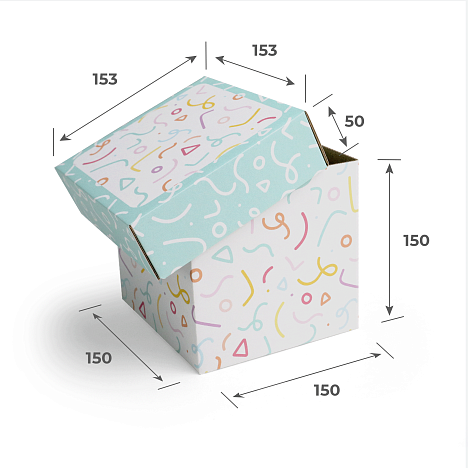 Крышка для картонной коробки 153х153х50 Т11 E Белый 0425 Геометрия