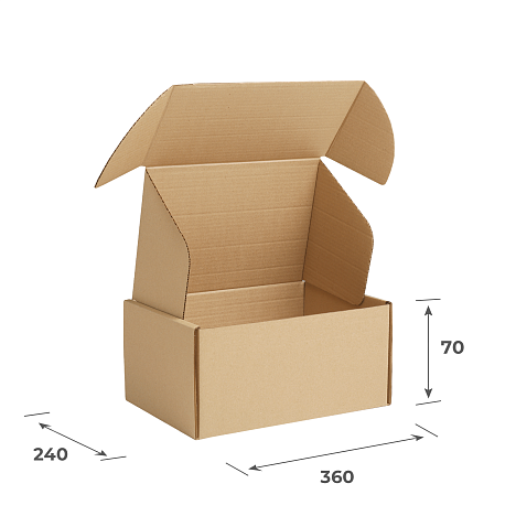 Картонная коробка 360х240х70 Т24 B Бурый  0427