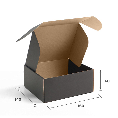 Картонная коробка 160х140х60 Т11 E Бурый/Черный 0427