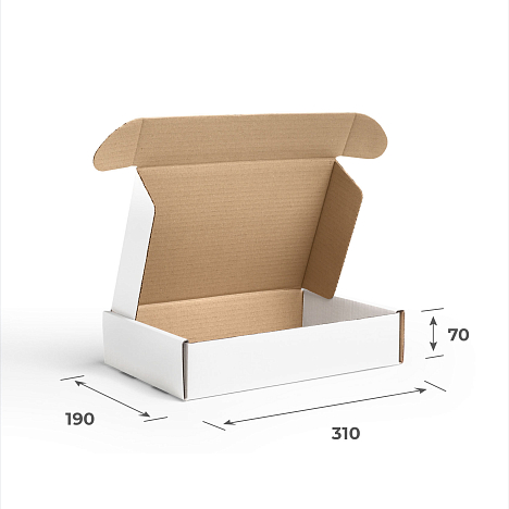 Картонная коробка 310х190х70 Т11 Е Белый 0427